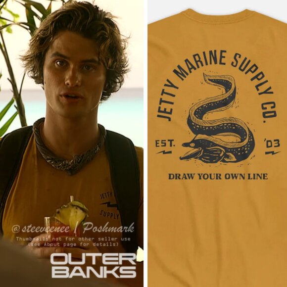 Jetty Moray Tee in Mustard ASO John B Outer Banks - Picture 1 of 13